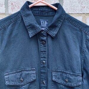 Gap Denim Popover Snap Up Shirtdress size M